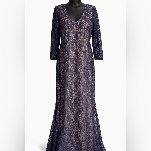 MARINA Dresses & Skirts - MARINA Midnight Blue Sequin Dress; nwt size 6